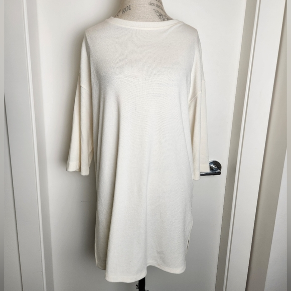 Vintage Dresses & Skirts - Crepe Linen Tunic Midi Dress